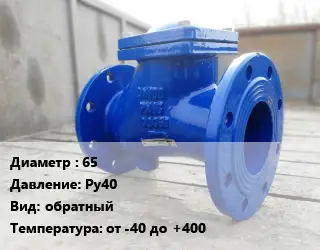 Клапан стальной 65 Ру40 обратный от -40 до +400